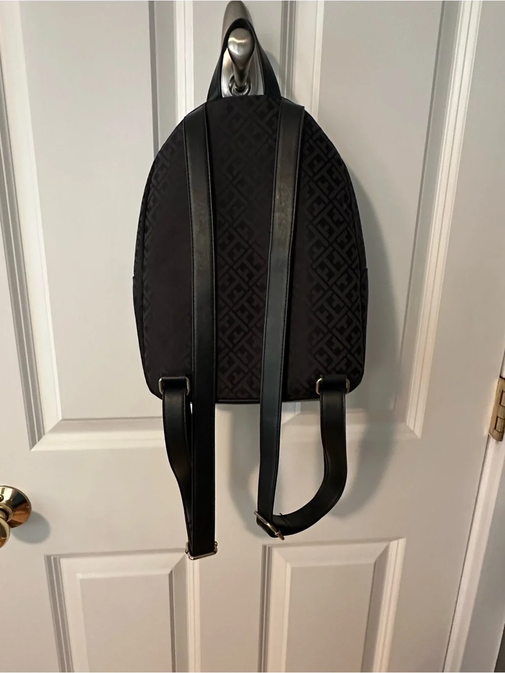 Tommy Hilfiger Black Monogram Mini Backpack with Tassel